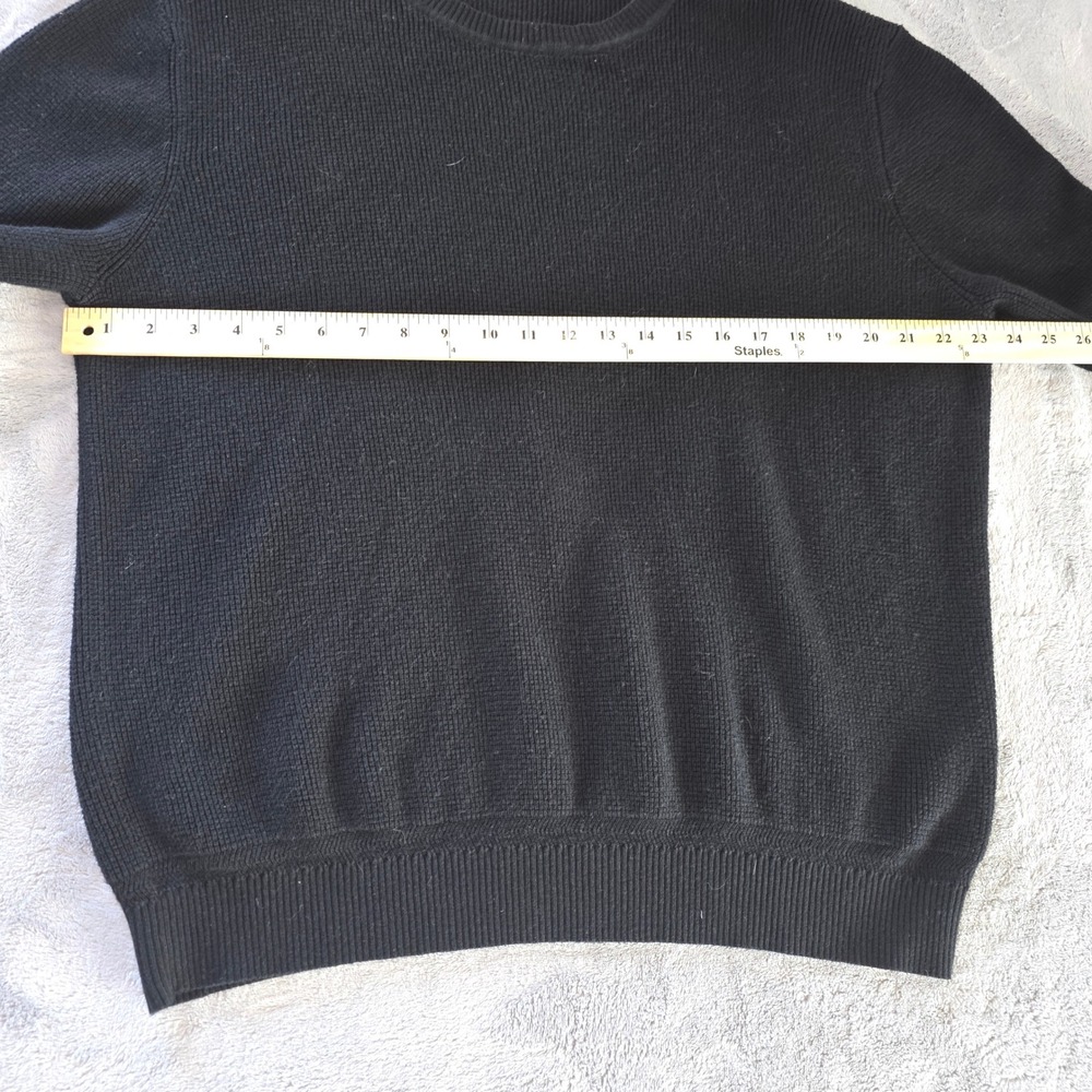 Quince Organic Cotton Cashmere Waffle Crewneck Sweater Black XXL - Picture 12 of 15